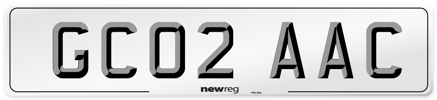 GC02 AAC Number Plate from New Reg